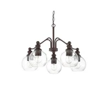 Sunset 5-LIGHT Chandelier W/ Clear Seeded Glass Globe Shades Provincial Bronze F. Fixed Price $109.99.