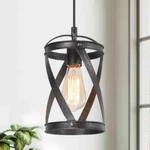 Lnc Industrial Brushed Black 1-LIGHT Island Mini Pendant W Drum Cage. Fixed Price $27.40.
