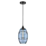 Innovations Vaz 1LT 8" Cord Mini Pendant, Black/blue 616-1P-BK-G557-8BL. Fixed Price $332.20.