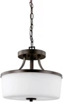 Seagull 7739102-710 Hettinger Burnt Sienna Semi-flush Mount 2X100W. Fixed Price $49.99.