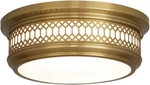 Robert Abbey 306 Two Light Flush Mount Williamsburg Tucker Style, Antique Brass. Fixed Price $734.00.