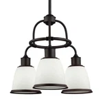 Feiss F3018/ORB Hobson 21.5" Light Glass Chandelier, Oil-rubbed Bronze. Fixed Price $150.00.