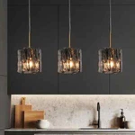 Lnc Echonalyri Modern 3-LIGHT Glam Matte Black Plating Brass Glass Chandelier. Fixed Price $169.00.