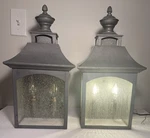 Vtg Feiss Pasquale Outdoor Wall Lights Pewter Finish Seeded Glass ( Set Of 2 ). Fixed Price $299.00.