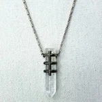 Stella & Dot Legend Necklace Crystal Point Quartz Pendant Silver Tone. Fixed Price $17.96.