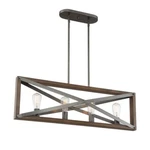 Cordelia Lighting 4-LIGHT Industrial Brushed Iron Chandelier W/ Clear Glass Rods. Fixed Price $179.99.