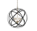 Capital Lighting Axis 23" Wide Cage Pendant Aged Brass & Black 4234AB. Fixed Price $181.14.