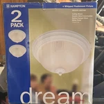 Hampton Flushmount Fixture 2 Pack Swirled Opaque Glass White Indoor. Fixed Price $17.06.