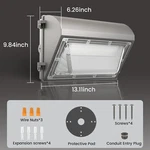Aphyni 150W Led Wall Light **2 Pack**, Dusk Dawn Photocell. Fixed Price $89.99.