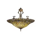 Meyda Lighting 24'W Tiffany Lotus Leaf Inverted Pendant, Green/blue - 30993. Fixed Price $1979.80.