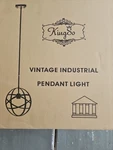 Kingso Vintage Industrial Metal Spherical Pendant Light W/ Rustic Hanging. Fixed Price $15.00.