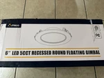 Amico 6" Led 5CCT Recessed Round Floating Gimbal Light White. Fixed Price $55.00.