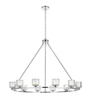 Chandelier 12 Light Fixture Chrome Large Living Dining Room Foyer Ceiling 48". Fixed Price $1658.50.