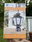 New Boston Harbor 4691820 Black Glass Panel Outdoor Post Lantern Light Fixture. Fixed Price $56.72.