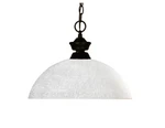 Z-lite Riviera 1 -light Bronze Textured Glass Dome Hanging Pendant. Fixed Price $111.99.