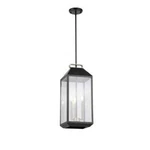 Luminosa 23 X 9 In. 3-LIGHT Matte Black Finish Clear Glass Lantern Pendant. Fixed Price $49.99.