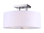Canarm 3 Lt Semi-flush Mount Brushed Nickel ,white Linen, Etched Glass. Fixed Price $45.00.