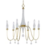 Maxim 22436 Claystone & Gold Leaf Claymore 28"W 6-LIGHT Chandelier. Fixed Price $720.80.