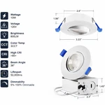 Sublimation 4 Packs Inch 3CCT Gimbal Led Recessed Light With Junction Box 10W. Fixed Price $39.95.