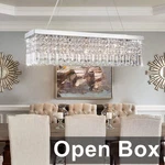 Crystop Rectangular, Modern Rain Drop Chandelier, Silver. Fixed Price $98.11.
