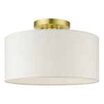 Livex Lighting Meridian 13" 1-LIGHT Metal & Glass Semi Flush Satin Brass. Fixed Price $96.99.