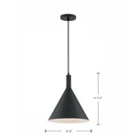 Satco Nuvo 60-7128 Modern Cone Pendant Matte Black 12" Dia Dimmable Metal. Fixed Price $37.30.
