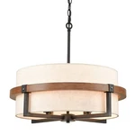 Rustic Drum Chandelier 4-LIGHT Dining Room Off-white Fabric Shade. Fixed Price $268.99.