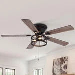 52 Inch Flush Mount Ceiling Fan With Light Pull Chain, Reversible Blades, F.... Fixed Price $215.99.