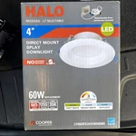 Halo 4" Led Recessed Downlight Selecctable 3K/4K/5K 60W Repl LT4069FS351EWHDMR. Fixed Price $24.99.