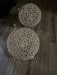 Set Of 2 Ethan Allen Crystal Orb Pendant Chandeliers - Elegant Beaded Globe. Fixed Price $400.00.