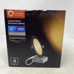 Lumary 4 Pack 6 Inch 13W Smart Recessed Lighting Black Music Sync Voice Sealed. Fixed Price $69.99.