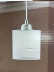 Portfolio Pendant Light Brushed Nickle 0024548 Cream Fabric Drum Shade. Fixed Price $24.99.