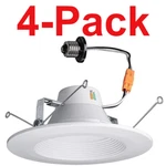 Commercial Electric 4-PACK 5 / 6 In Adjustable Cct Led Recessed Light & Trim. Fixed Price $25.43.