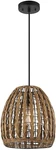 60750 Globe Marlow 1-LIGHT Pendant Light, Brown Woven Rattan Shade, Black Hangin. Fixed Price $110.99.
