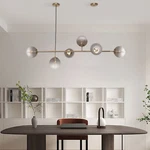 6-LIGHT Modern Gold Linear Globe Ceiling Pendant Lamp Sputnik Chandelier. Fixed Price $76.90.