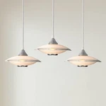 Possini Euro Saucer 8"W Nickel And Glass Led Mini Pendant Set Of 3. Fixed Price $147.95.