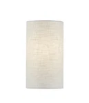 Justice Design Textile 1 Light Cylinder Wall Sconce, White/cream FAB-5945-CREM. Fixed Price $99.99.