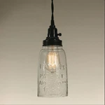 Mason Jar Glass Half Gallon Open Bottom Industrial Pendant Light Lamp Retro. Fixed Price $54.95.