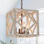 Lnc 4-LIGHT Modern Farmhouse Cage Led Chandelier. Fixed Price $258.47.
