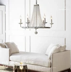 Vintage Crystal Chandelier 6-LIGHT White Rusty Finish Pendant Ceiling Fixtures. Fixed Price $192.79.