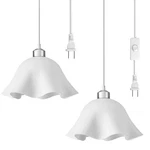 Omisun Plug Pendant Light, 2 Pack Hanging Lights With Cord, White. Fixed Price $32.57.