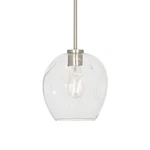 1-LIGHT Brushed Nickel Mini Pendant With Glass Shade By A-street. Fixed Price $41.40.
