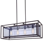 Canarm ICH595A0432 Isola Light 33"W Linear Chandelier - Bronze. Fixed Price $267.12.
