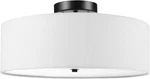 60315 2-LIGHT Flush Mount Ceiling Light, Dark Bronze Finish, White Linen Shade,. Fixed Price $136.99.