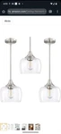 Doraimi 3 Pack 1 Light Hanging Indoor Kitchen Island Ceiling New Damaged Box. Fixed Price $119.99.