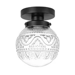 Daunton Vintage Globe Glass Semi Flush Mount Ceiling Light Fixture Black. Fixed Price $48.83.