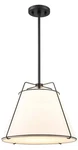 Lise 15 In. 1-LIGHT Black Chandelier With Fabric Shade. Fixed Price $128.00.