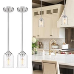 Zeyu 2 Pack Modern Pendant Light Fixture, Brushed Nickel Hanging With C.... Fixed Price $90.83.