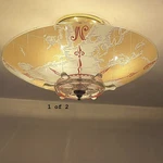 622C Vintage 50S 60S Nautical 15 Ceiling Light Glass Shade Lamp Fixture Maritime. Fixed Price $295.00.