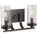 Minka Lavery 4652-579 Elyton 2-LIGHT Bath Vanity Bronze W/ Seeded Glass. Fixed Price $66.45.